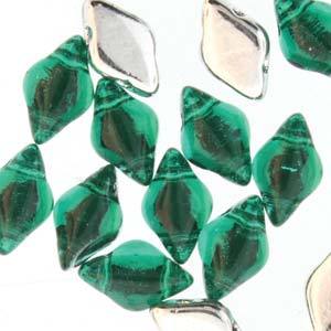 GemDuo 2-Hole Diamond Shaped Bead, Backlit Teal, GD5072-27002, 7.5 grams