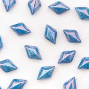 GemDuo 2-Hole Diamond Shaped Bead, Turquoise Blue Nebula, GD6303-15001, 7.5 grams