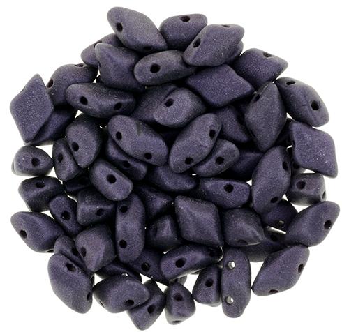 GemDuo 2-Hole Diamond Shaped Bead, Metallic Suede, Dark Purple, GD79022, 7.5 grams