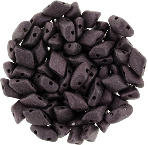 GemDuo 2-Hole Diamond Shaped Bead, Metallic Suede, Dark Plum, GD79083, 7.5 grams