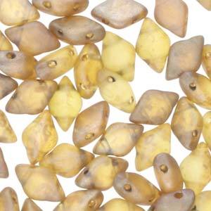 GemDuo 2-Hole Diamond Shaped Bead, Crystal Matte Rembrandt, 7.5 grams