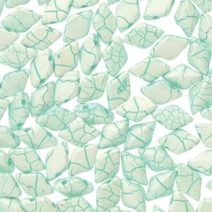 GemDuo 2-Hole Diamond Shaped Bead, Ionic White/Green, 7.5 grams