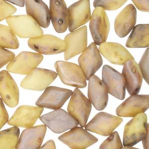 GemDuo 2-Hole Diamond Shaped Bead, Chalk Matte Rembrandt, 7.5 grams