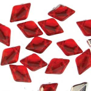 GemDuo 2-Hole Diamond Shaped Bead, Backlit Ruby, GD9008-27002, 7.5 grams