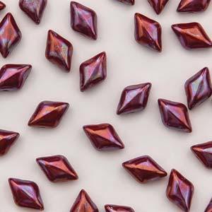 GemDuo 2-Hole Diamond Shaped Bead, Coral Red Nebula, GD9320-15001, 7.5 grams