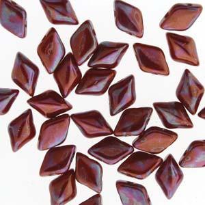 GemDuo 2-Hole Diamond Shaped Bead, Coral Red Lumi, GD9320-15495, 7.5 grams
