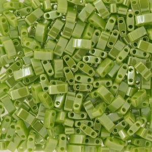 Miyuki Half Tila Bead, HTL-0439, Opaque Chartreuse Luster