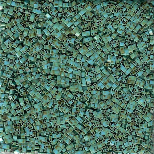 Miyuki Half Tila Bead, HTL-4514, Opaque Turquoise Blue Picasso