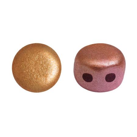 Kalos® Par Puca®, 2 Hole Bead, Yellow Gold Metallic Iris, 10 grams