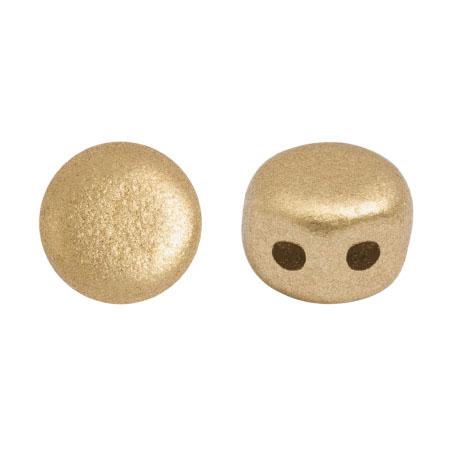 Kalos® Par Puca®, 2 Hole Bead, Light Gold Matte, 10 grams