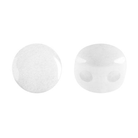 Kalos® Par Puca®, 2 Hole Bead, Opaque White Ceramic Look, 10 grams