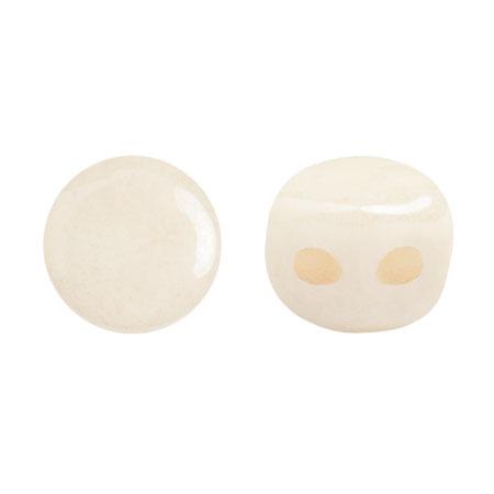 Kalos® Par Puca®, 2 Hole Bead, Opaque Beige Ceramic Look, 10 grams