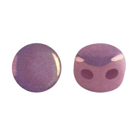 Kalos® Par Puca®, 2 Hole Bead, Opaque Mix Amethyst/Gold Ceramic Look, 10 grams