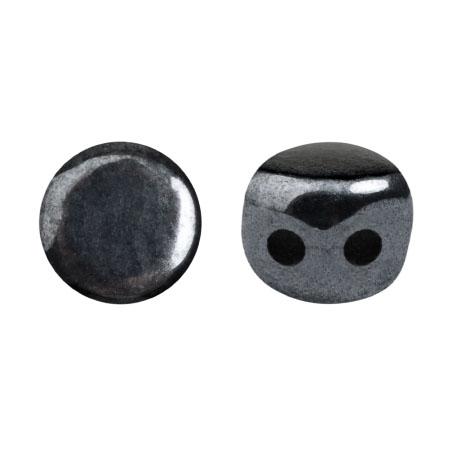 Kalos® Par Puca®, 2 Hole Bead, Jet Hematite, 10 grams