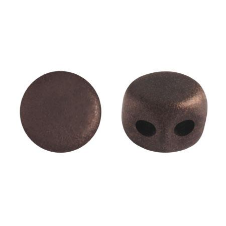 Kalos® Par Puca®, 2 Hole Bead, Dark Bronze Matte, 10 grams