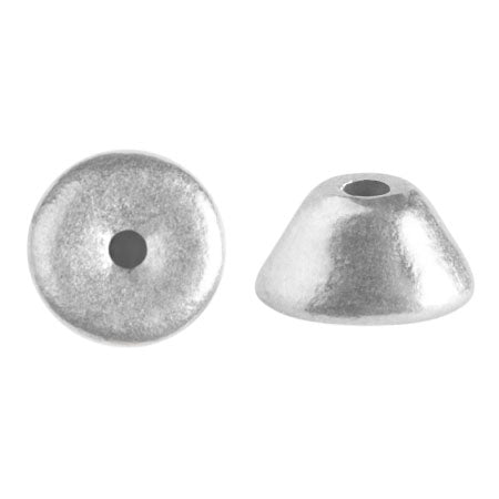 Konos Par Puca®, Czech glass bead, Silver Aluminum Matte, 10 grams