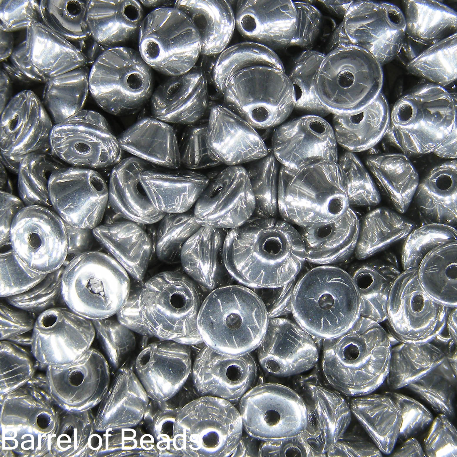 Konos Par Puca®, Czech glass bead, Silver, 10 grams