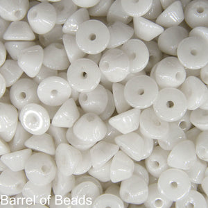 Konos Par Puca®, Czech glass bead, Opaque White Ceramic Look, 10 grams