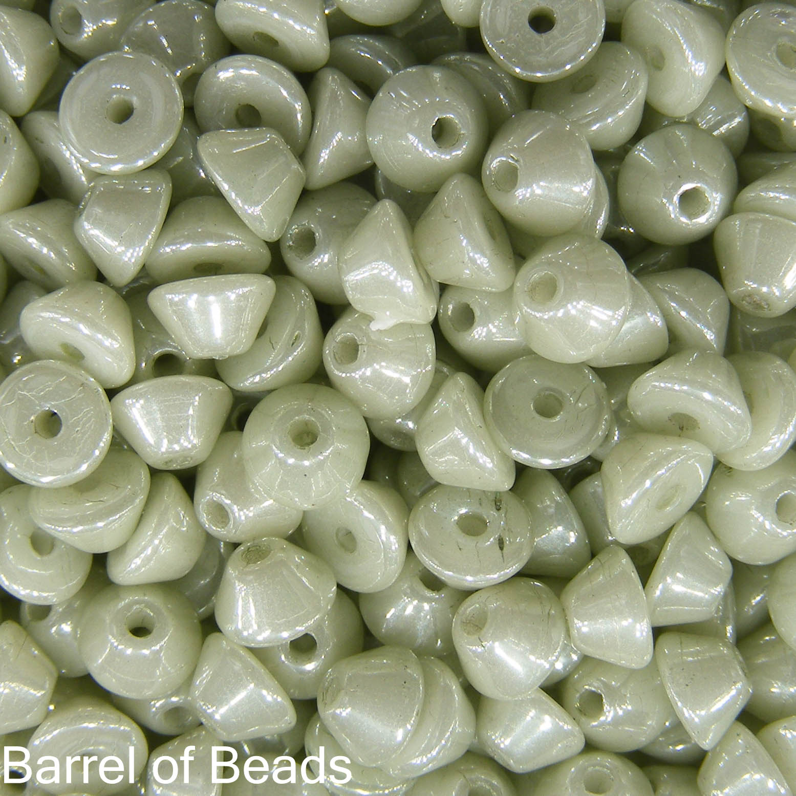 Konos Par Puca®, Czech glass bead, Opaque Light Green Ceramic Look, 10 grams