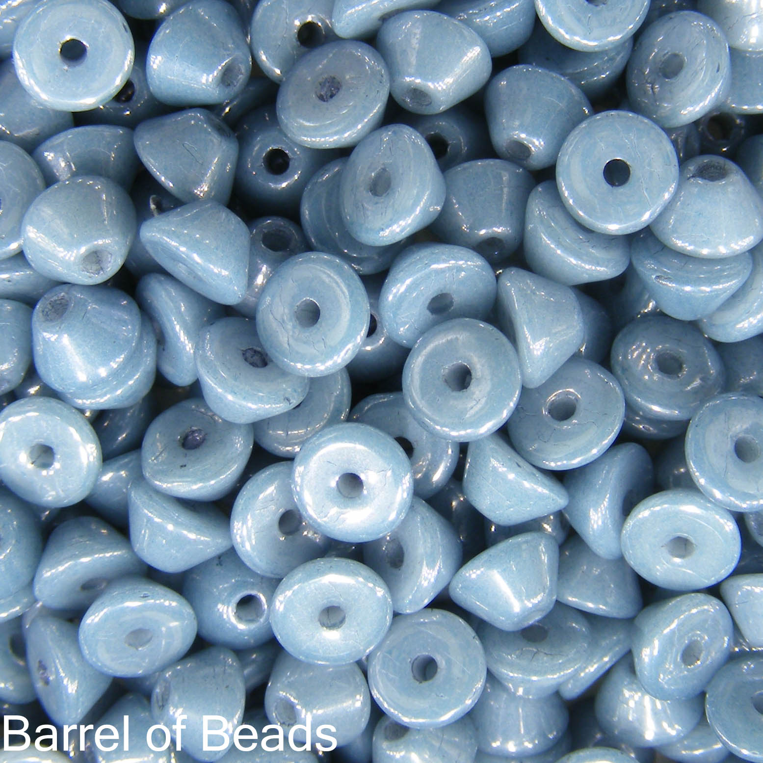 Konos Par Puca®, Czech glass bead, Opaque Blue Ceramic Look, 10 grams