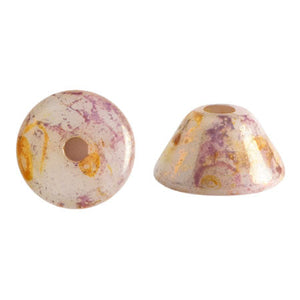 Konos Par Puca®, Czech glass bead, Opaque Mix Rose/Gold Ceramic Look, 10 grams