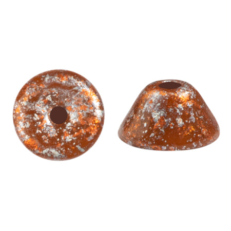 Konos Par Puca® Czech glass bead, Frost Caramel Tweedy, 10 grams