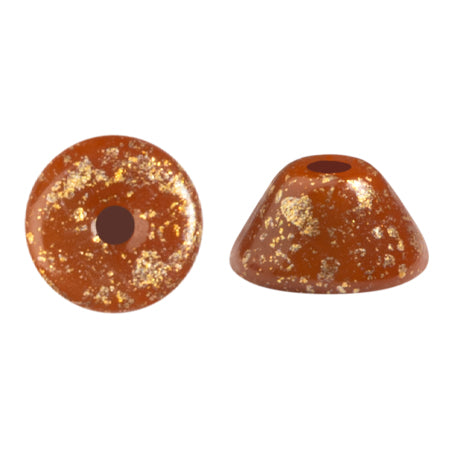 Konos Par Puca® Czech glass bead, Frost Caramel Splash, 10 grams