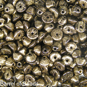 Konos Par Puca®, Czech glass bead, Dark Gold Bronze, 10 grams