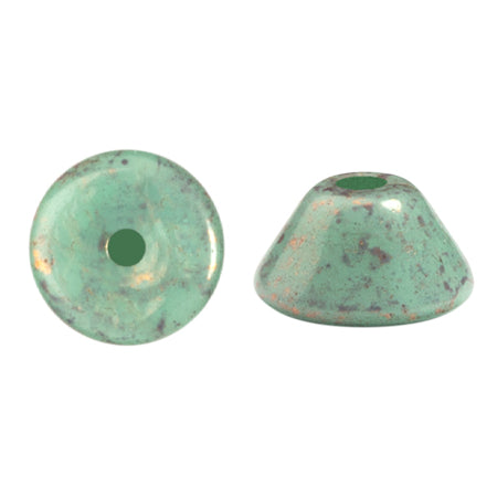 Konos Par Puca® Czech glass bead, Frost Jade Bronze, 10 grams