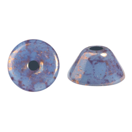 Konos Par Puca® Czech glass bead, Frost Blue Lagoon Bronze, 10 grams