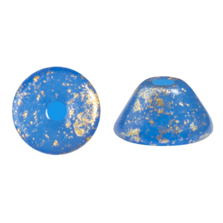 Konos Par Puca® Czech glass bead, Frost Blue Lagoon Splash, 10 grams