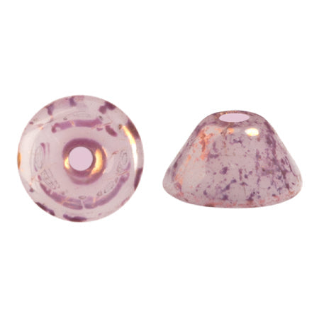 Konos Par Puca® Czech glass bead, Frost Sweet Pink Bronze, 10 grams