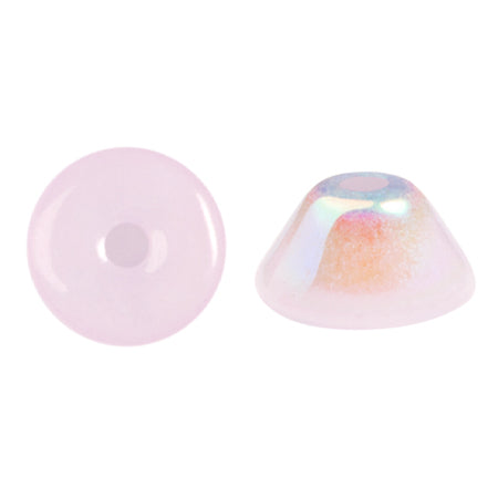 Konos Par Puca® Czech glass bead, Frost Sweet Pink AB, 10 grams