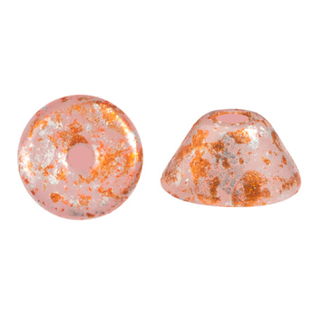 Konos Par Puca® Czech glass bead, Frost Sweet Pink Tweedy, 10 grams