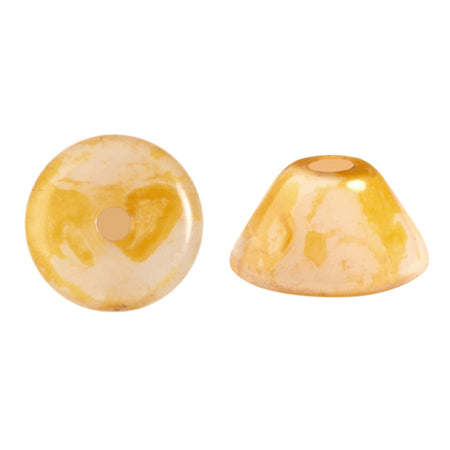 Konos Par Puca® Czech glass bead, Frost Sweet Pink Travertin, 10 grams