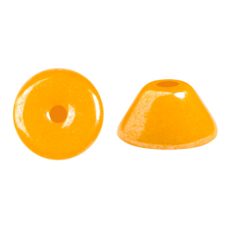 Konos Par Puca® Czech glass bead, Frost Tangerine Luster, 10 grams
