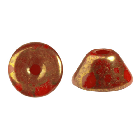 Konos Par Puca® Czech glass bead, Frost Cherry Bronze, 10 grams