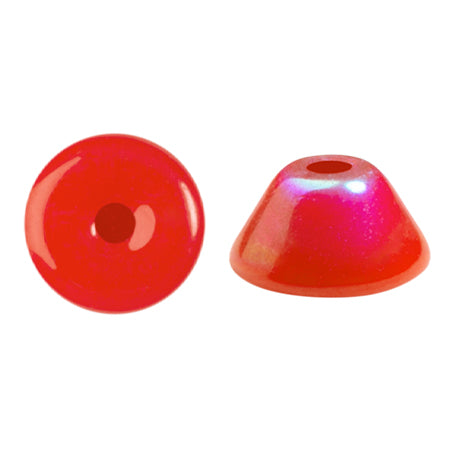 Konos Par Puca® Czech glass bead, Frost Cherry AB, 10 grams