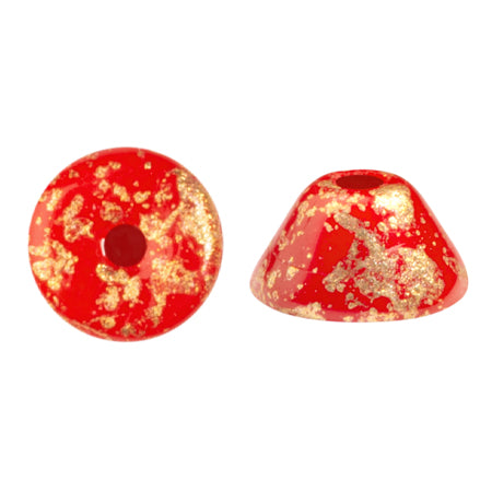 Konos Par Puca® Czech glass bead, Frost Cherry Splash, 10 grams