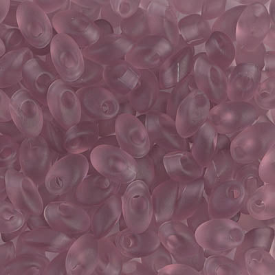 Miyuki Long Magatamas 4x7mm, Matte Transparent Smoky Amethyst, LMA-142F, 8.5 grams