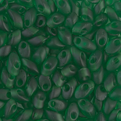 Miyuki Long Magatamas 4x7mm, Matte Transparent Green, LMA-146F, 8.5 grams