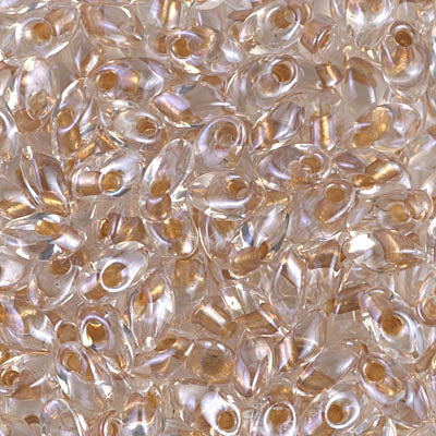 Miyuki Long Magatamas 4x7mm, Sparling Honey Beige Lined Crystal, LMA-1522, 8.5 grams