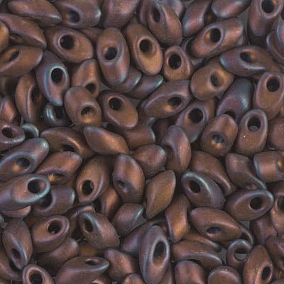 Miyuki Long Magatamas 4x7mm, Matte Metallic Dark Raspberry Iris, LMA-2005, 8.5 grams