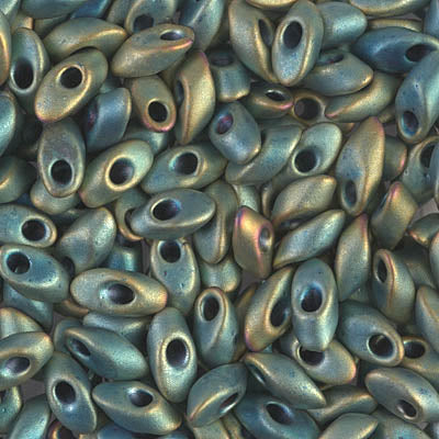Miyuki Long Magatamas 4x7mm, Matte Metallic Patina Iris, LMA-2008, 8.5 grams