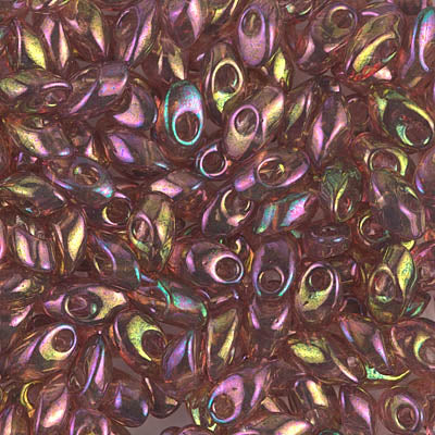 Miyuki Long Magatamas 4x7mm, Dark Topaz Rainbow Gold Luster, LMA-301, 8.5 grams