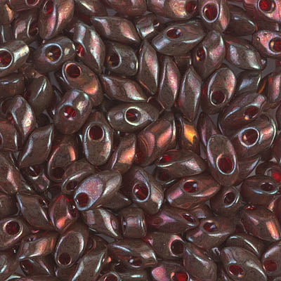 Miyuki Long Magatamas 4x7mm, Burgundy Gold Luster, LMA-315, 8.5 grams