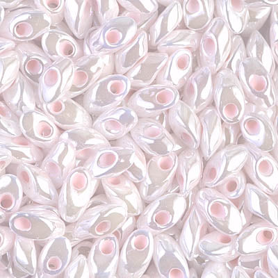 Miyuki Long Magatamas 4x7mm, Light Rose Pearl Luster, LMA-427, 8.5 grams