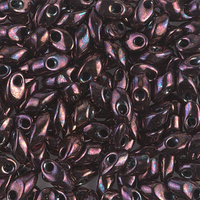 Miyuki Long Magatamas 4x7mm, Metallic Dark Raspberry, LMA-460, 8.5 grams