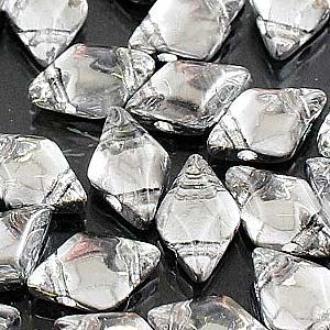 Mini GemDuo 2-Hole Diamond Shaped Bead, Crystal Labrador, 7.5 grams