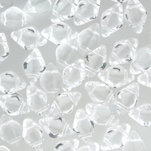 Mini GemDuo 2-Hole Diamond Shaped Bead, Crystal, 7.5 grams